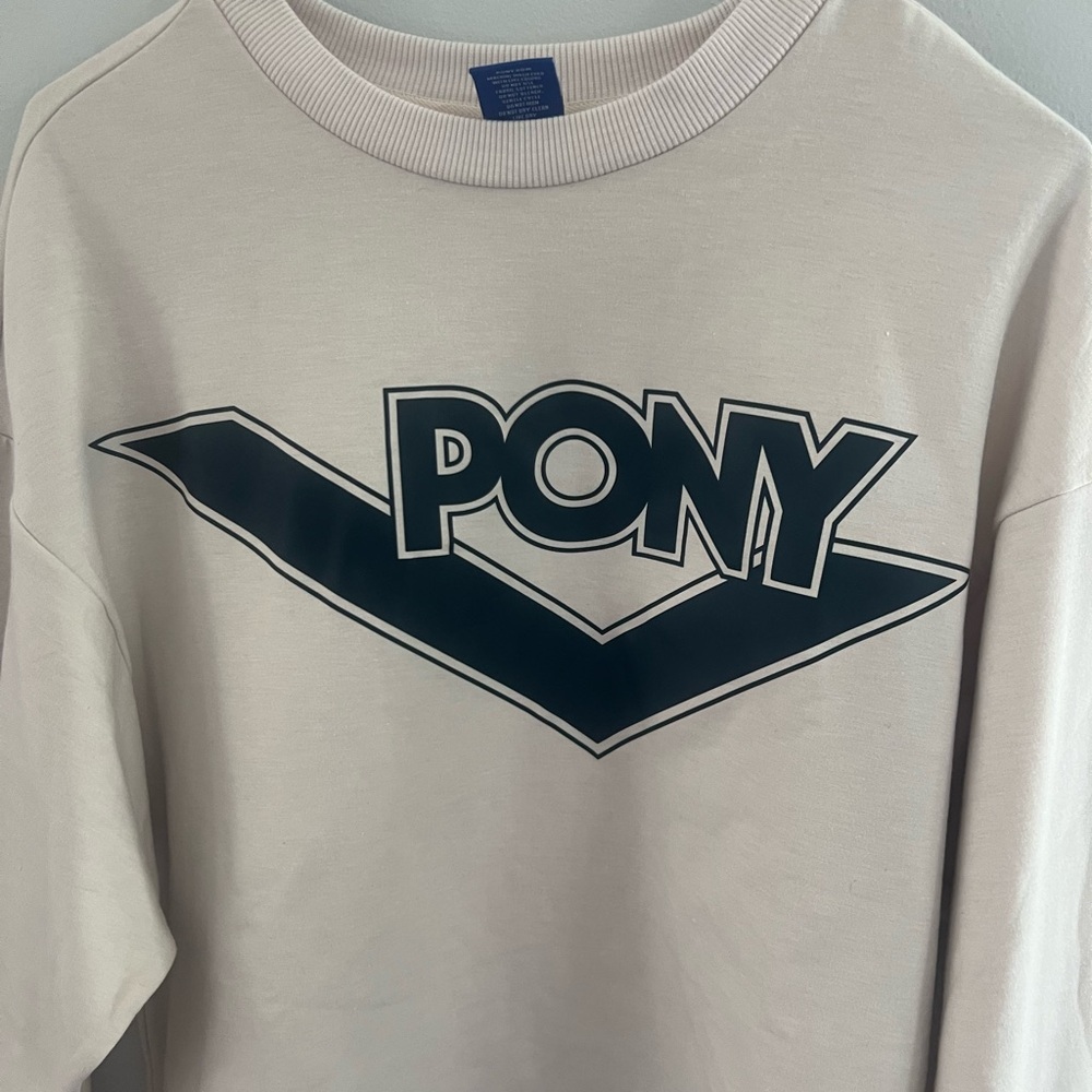 Pony women’s Sweatshirt Crew‎ Neck Loose Waist Size Small - Picture 2 of 5